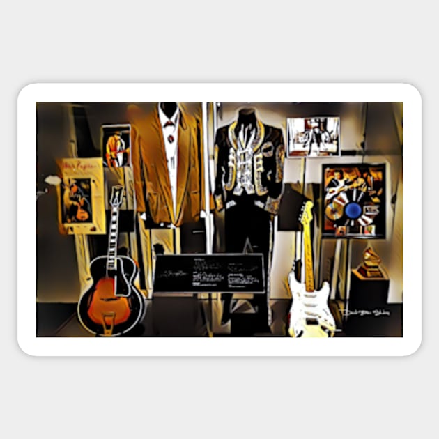 Stevie Ray Vaughan Exhibit - Family Style - Painting Sticker by davidbstudios